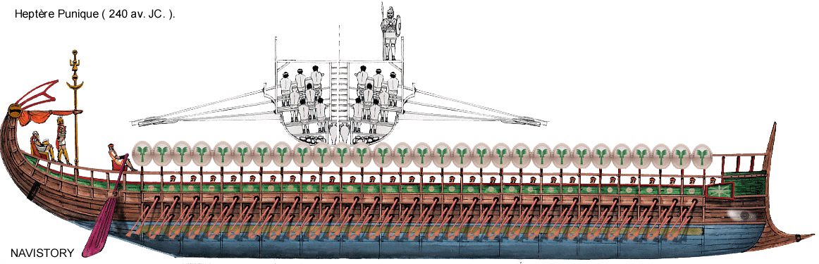 Heptère Punique oui navire amiral Carthaginois